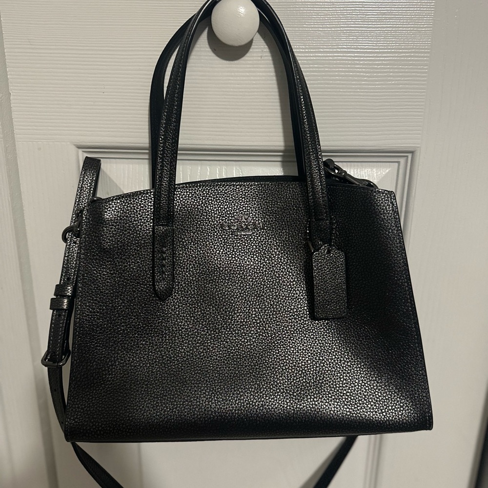 Pewter coach purse